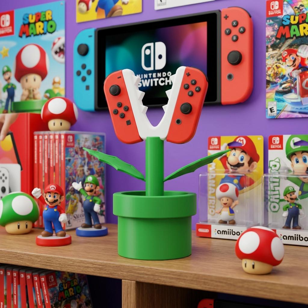 Gamer Decorative Plant Pot Style Game Cartridge Holder | Gaming Desk Setup Decor Organizer
