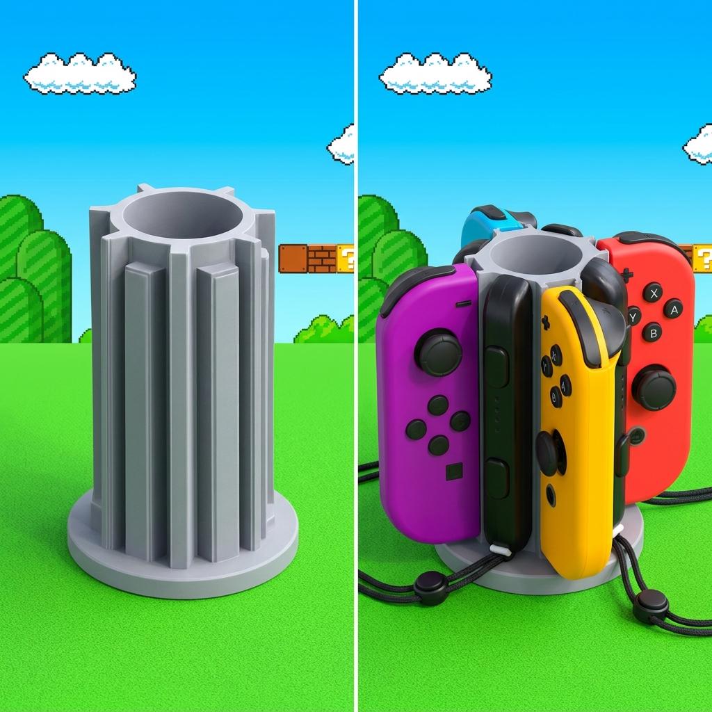 Joy-Con Holder for 4 Controllers Nintendo Switch | Space-Saving Vertical Organizer Stand