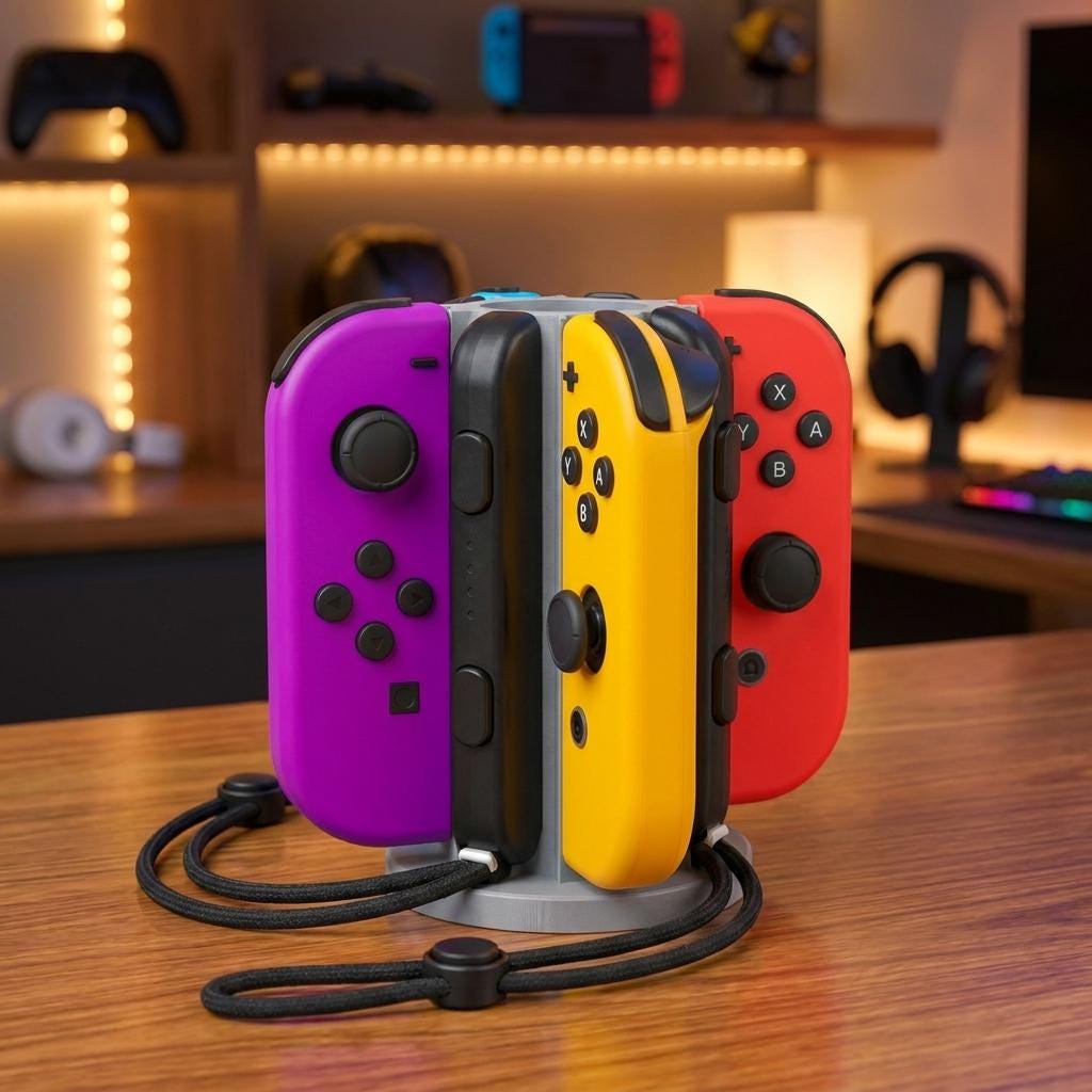 Joy-Con Holder for 4 Controllers Nintendo Switch | Space-Saving Vertical Organizer Stand