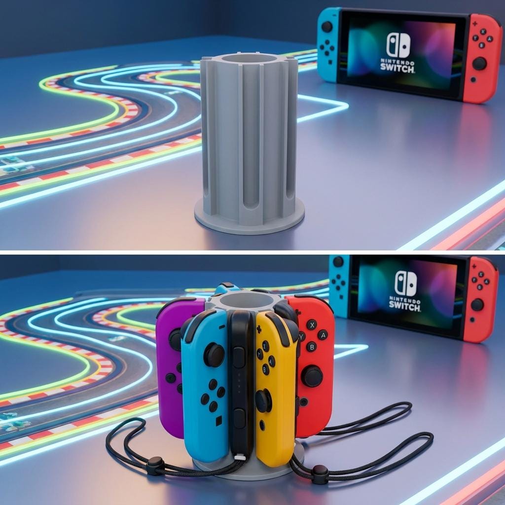 Joy-Con Holder for 4 Controllers Nintendo Switch | Space-Saving Vertical Organizer Stand