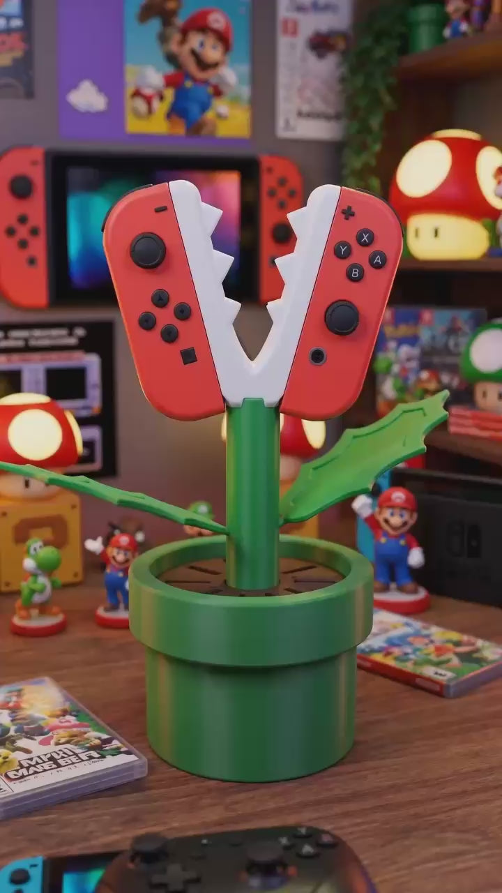 Gamer Decorative Plant Pot Style Game Cartridge Holder | Gaming Desk Setup Decor Organizer